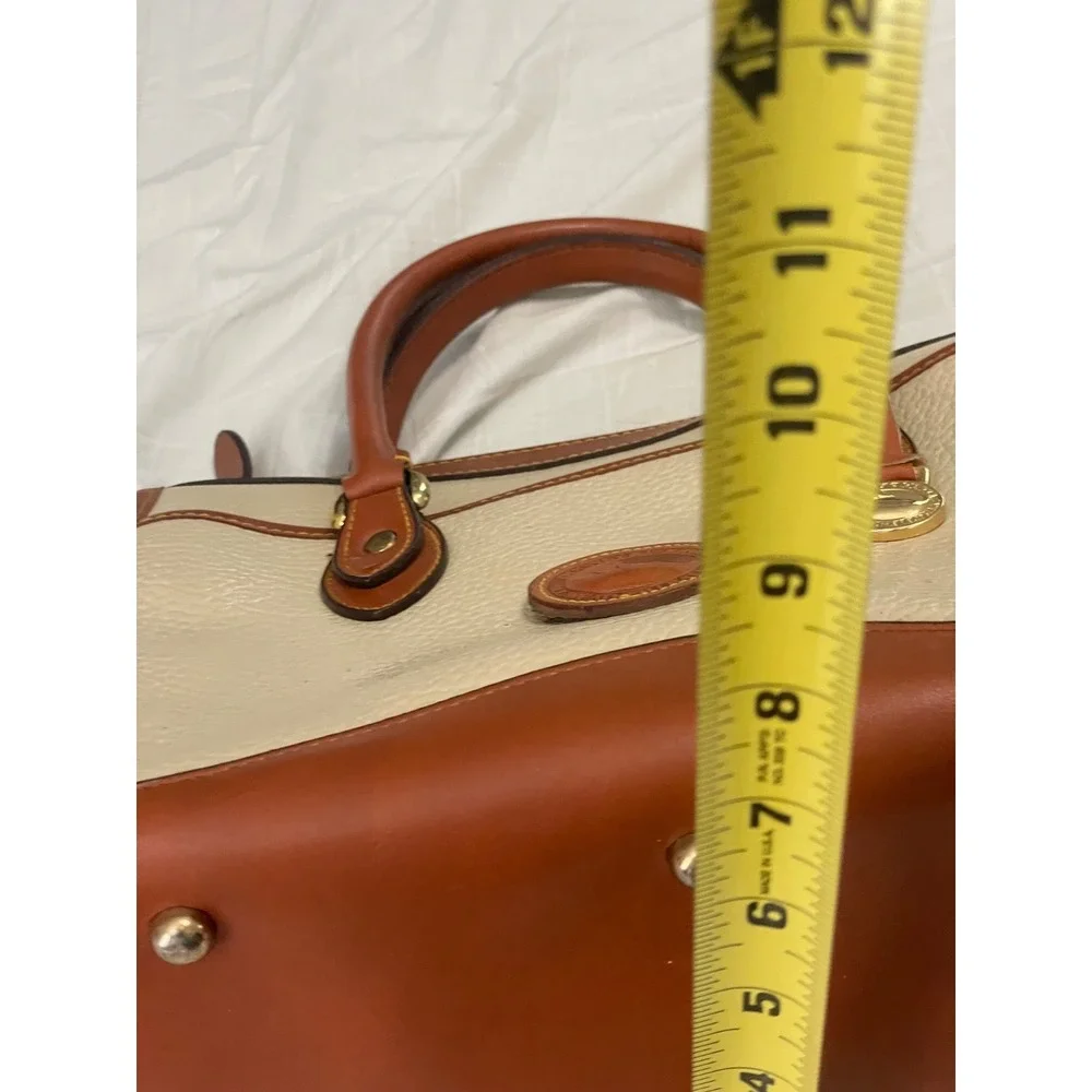 Dooney & Bourke Vintage Tan Pebble Leather Satchel Shoulder Bag VGC